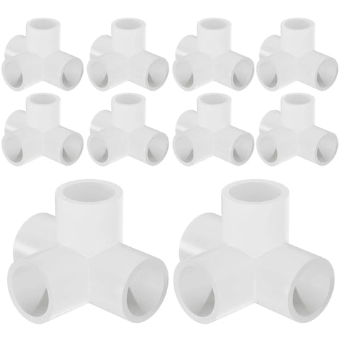 1 Inch PVC 4 Way Tee Fitting For DIY Frames And Structures, Schedule 40 Furniture Grade, 10 Pack, Slip On Connector Set