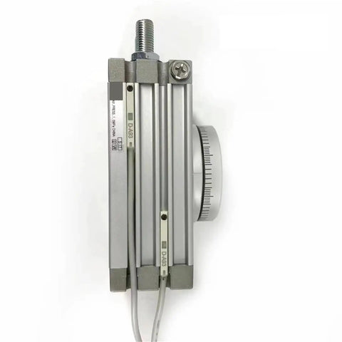 Rotating Pendulum Cylinder Air Swing Buffer For Industrial Manipulator MSQB Series, adjustable stroke 10mm to 200mm, aluminum design.