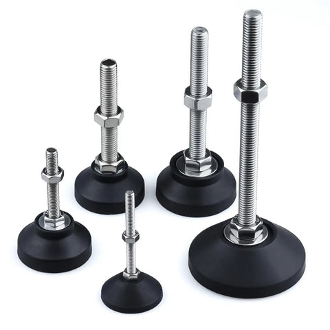 Built Like A Tank Adjustable Leveling Feet 40Mm Swivel Base Articulating Machine Legs M5 M6 M8 M10 M12 Threads 4 Pack in various sizes.