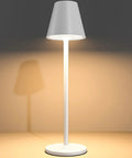 LED Cordless Table Lamp With 4000mAh Rechargeable Battery Three Brightness Levels Metal Shell Minimalist Design Night Light White