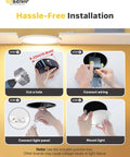 Four-step installation guide for Sixteen Pack 6 Inch LED Recessed Downlights Dimmable Easy Install 5 CCT 2700K to 5000K 1050 Lumens 12W