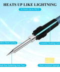 Heavy-Duty Pro-Grade Soldering Station With Rapid 6-Second Heating And Smart Temperature Control 392 To 896 F detail view