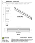 Diagram showing Crosshead Molding Bedford Style, Factory Primed Polyurethane, for Exterior or Interior, lightweight and durable.