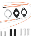 Gyro Brake Cables Kit For 20 Inch Bikes Front And Rear With Upper And Lower Cables Spinner Rotor Heavy Duty Wire And Housing Custom Lengths To Fit Most Gyro Systems Orange components displayed.