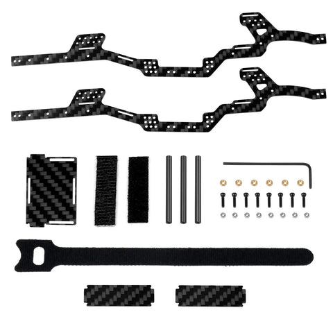 Carbon Fiber Chassis Kit LCG Frame For 1/24 RC Crawler SCX24 Deadbolt JLU C10 Bronco Upgrade Parts components display