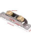 4 Pack Sliding Patio Door Rollers Replacement For Aluminum Glass Doors With Adjustable Rear Wheels Beefed Up Heavy Duty Yellow Zinc Plated Flat Wheel Durable Roller Set Made From Stainless Steel And Copper Bearings, front view