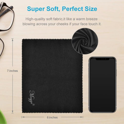 Mcyye black microfiber cleaning cloth, 6x7 inches, for glasses and electronic screens