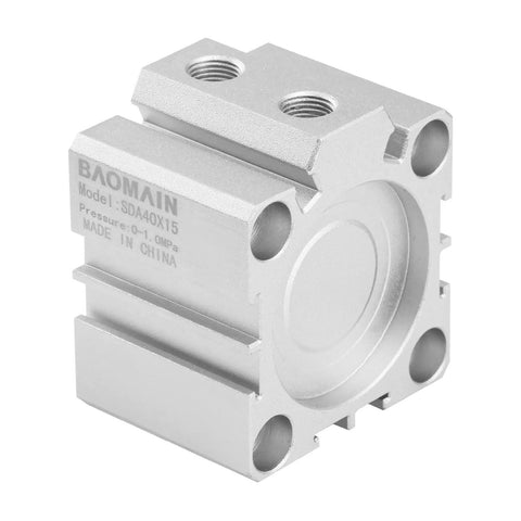 Compact 40mm Bore Thin Air Cylinder With 15mm Stroke Double Acting Single Rod Aluminum Body for industrial automation