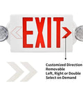 Led Exit Sign And Emergency Light Kit With Battery Backup For Business, Red Exit Light, 2 Adjustable Heads, UL Listed