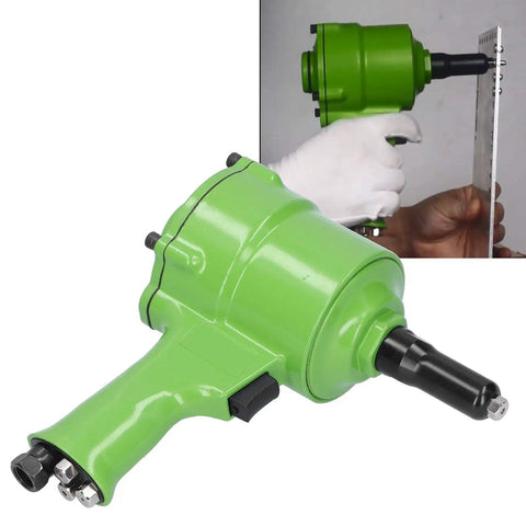 Pro Japanese Style Pneumatic Nail Puller And Air Riveting Machine KP 705P, green handheld tool for steel and aluminum rivets.