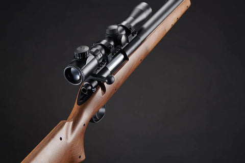 Beast Mode Bolt Action Airsoft Sniper Rifle With Adjustable Magnified Aluminum Scope Long Range Precision For 6mm BBs Wood Stock And Metal Rail Spring Powered