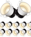 saditesdk 3.3 Inch Led Recessed Lighting, Cri95 Anti-Glare Led Downlight, 12 pack with baffle trim and adjustable design.