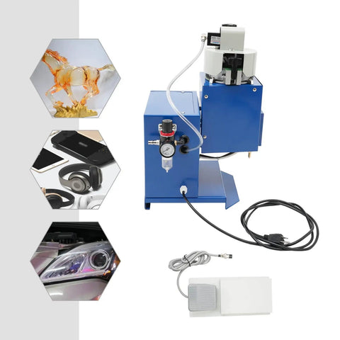 Industrial Pro Grade 800W Heavy Duty Hot Melt Glue Dispenser With Pedal Switch And Pressure Gauge, blue machine for epoxy resin.