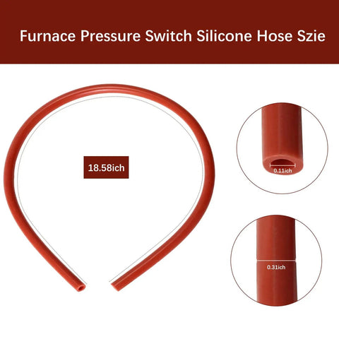 Close-up of High Temperature Silicone Vacuum Tubing Hose Line Three Sixteenth Inch ID By Nineteen Inch Length For Furnace Pressure Switch Hose