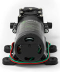 Front view of 12 Volt Fresh Water Pump For RV Camper Boat And Lawn With Self Priming Diaphragm, 4.5 Liters Per Minute Flow And 110 Psi Adjustable Switch