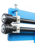 Close-up of Pro Grade Bead Roller Kit For Sheet Metal with gear drive and 6 forming dies, showcasing detailed mechanism.