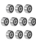 Compact Deep Groove Ball Bearings 3mm ID 10mm OD 4mm Thick Double Sealed Chrome Steel GCr15 Built to Last for Heavy Load ABEC 3 10 Pack
