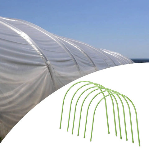 6 Piece DIY Garden Hoop Kit For Grow Tunnels And Trellis Arches, Rust-Resistant Steel With PVC Coating, Easy Install Greenhouse Hoops For Raised Beds, Plastic Arch Frames, 120 X 48 X 48 Cm