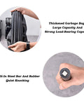 Floor Stand Knock Box For Espresso Grounds, 8.6L No Sweat Puck Dump Canister with black thickened garbage bag and tool for quiet knocking.