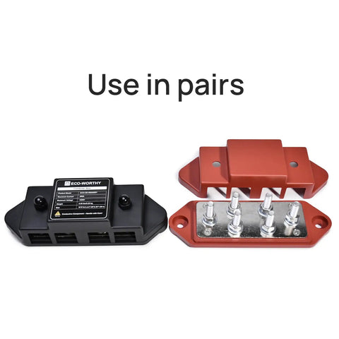 Beefy 400 Amp Busbar With Six M8 Studs For Parallel Battery Banks Rock Solid 600 Volt Handling Dual Pack