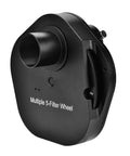 1.25 Inch 5 Position Manual Filter Wheel for Telescopes with T2 Mount Camera Adapter, side view showcasing filter slots.