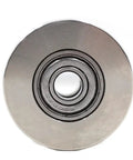 Heavy Duty 2.7 Inch 304 Stainless Steel Sliding Gate Roller Wheel Bearing With V Groove Guide Pulley front view