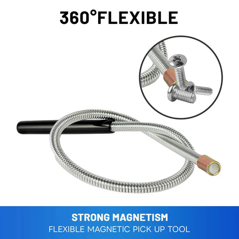 4 In 1 Magnetic Pickup Tool Set With Telescoping Magnets For Garage And Shop, 10 Lb Heavy Duty Magnetic Pickup Tool, 16 Inch Bendable Magnetic Retriever, 1.5 Lb Magnetic Wand, And Magnetic Parts Tray For Auto DIY