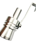 XL Size Aluminum Alloy Universal Turbo Sound Exhaust Muffler Pipe Whistle Car Roar Maker 2 Pack Silver Tone close-up