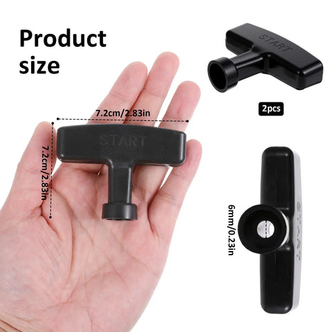 Two Pack Gas Engine Pull Starter Handles Heavy Duty Backup Grips For Lawn Mower Generator Chainsaw Trimmer Edger Brush Cutter And Other Small Engines Black Easy Grip Replacement Part, 7.2cm size, 6mm hole