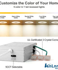 5 CCT light options and junction box for 4-Pack 4-Inch Gimbal Recessed Lights With Junction Box, Adjustable Eyeball Ceiling Fixture