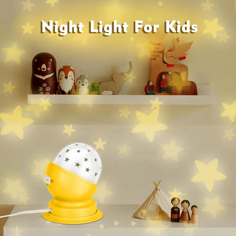 Rotating Star Projector Night Light For Nursery Plug In Ceiling Light With 30 Minute Timer cozy 3000K white glow starry sky