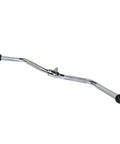 Revolving Curl Bar and Lat Pulldown Cable Attachment for Home Gym Setup, solid steel bar with knurled handles, 29 inches long