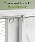Sliding Closet Doors 48 By 80 Inches White Bypass Panels Double 25 Inch Easy Install PVC Exterior With Hidden Track Quiet Rollers