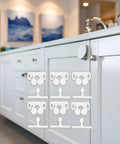 Six Pack Of White Ball Catch Roller Latches For Boat Marine Cupboard Cabinet Doors Heavy Duty Spring Loaded Plastic Hardware on a kitchen cabinet.