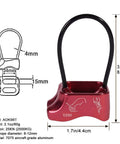 Pro Grade 25KN Rappel ATC Belay Device With Aluminum V Groove Channel for Rock Climbing Double Hole Rope Design in red
