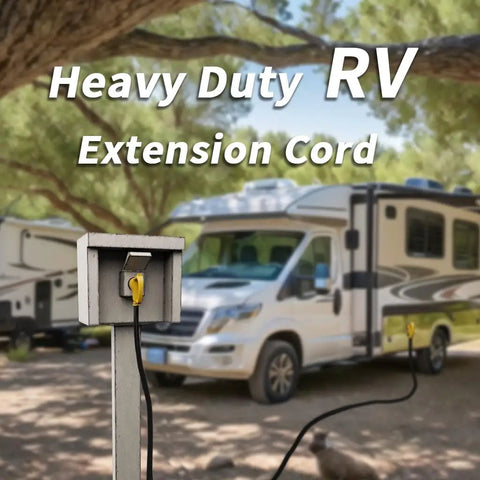 25 Foot 30 Amp RV Extension Cord With Grip Handle Heavy Duty 10 Gauge 3 Conductor STW Outdoor Power Cable Waterproof