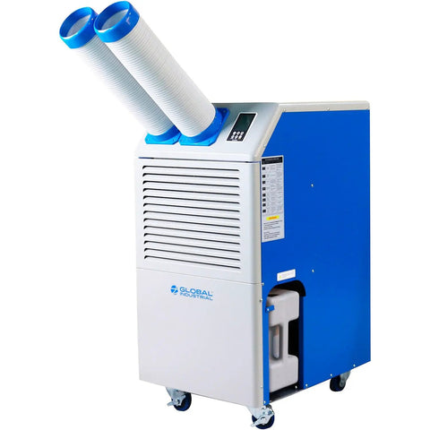 Built Rock Solid Water Cooled Portable Air Conditioner Dropping Legit 16000 Btu Chill For Shops Without Messy Vents Plus Heavy Duty Swivel Casters For Easy Rolling with dual hoses and casters.