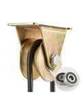 V Groove Caster Wheels 4 Pack 1.25 Inch Heavy Duty Sliding Gate Rollers With Precision Inner Bearings close-up view of pulley and bearings