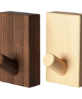 Modern Wall Mounted Coat Rack With Smooth Beige Finish Sleek Space Saving Design For Entryways in beige and dark wood.