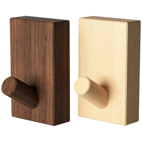 Modern Wall Mounted Coat Rack With Smooth Beige Finish Sleek Space Saving Design For Entryways in beige and dark wood.