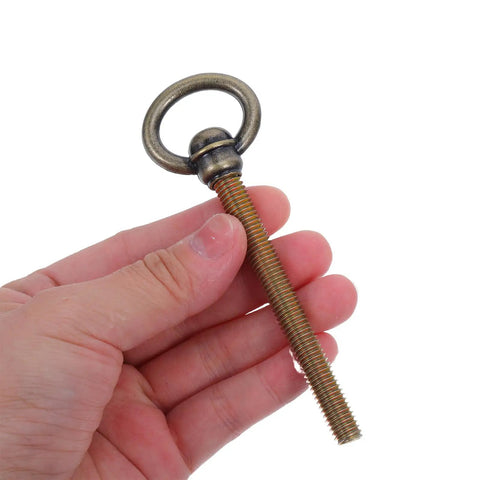 Vintage Bronze Ring Cabinet Pull Handle With Screws For Kitchen Dresser Cupboard Furniture Hardware Retro Metal Ring Knob