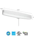 LED Flush Mount Closet Light With Pull Chain 24 Inch White 1220 Lumens Energy Star Certified 4000K Ultra Bright Ceiling Fixture
