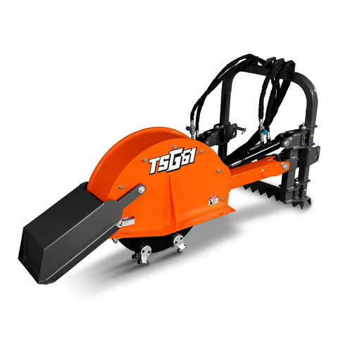 PTO Powered 3 Point Hydraulic Stump Grinder For 35 To 60 HP Tractors With 24 Inch Cutting Wheel And 16 Carbide Teeth Model TSG61