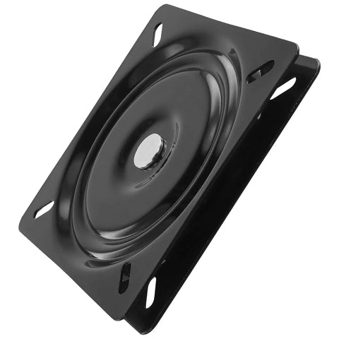 8 Inch Boat Seat Swivel Replacement for Square Bar Stools and Recliners, 360 Degree Lazy Susan Bearing With Solid Ball Bearing Ring, Heavy Duty Furniture Swivel Base featuring a black metal swivel mechanism.