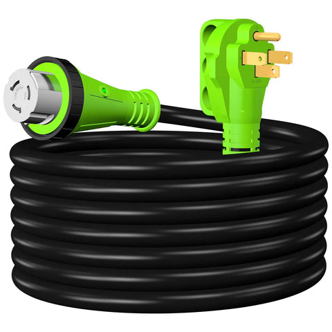 Long 50 Foot 4 Prong Dryer Extension Cord Built Tough NEMA 14 30P To NEMA 14 30R 30 Amp STW 10 AWG Four Conductor Power Cord