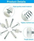 Heavy Duty Bifold Door Hardware Kit Handles The Hustle By Delivering Top Bottom Steel Pivots Tough Guide Wheels And Spring Loaded Parts For Zero Hassle Closet Upgrade Projects Right Out The Box showing steel pivots and plastic wheels.