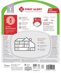 Back packaging of Hard Wired Smoke And Carbon Monoxide Detector With 10 Year Battery Backup, featuring installation guide and features.