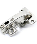 Nickel-plated steel hinge from 2pcs Set 90 Degree Concealed Door Hinges For Kitchen Cabinets And Wardrobes With Soft Close Damper And Full Installation Kit Including Screws Quiet Self Closing Design For Easy Cabinet And Closet Upgrades.