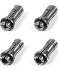 4 Piece 1/4 To 1/8 Inch Die Grinder Collet Adapter Set, Includes 3mm And 6mm Collets, Durable Iron Build, 2 Pack Each, Silver Finish