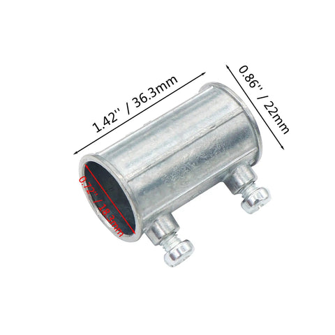 Durable Zinc Die Cast EMT Conduit Set Screw Connectors Half Inch Electrical Conduit Fittings Coupling Pack Of 30 For Easy Install In Gardens Factories And Parking Lots Weatherproof Construction For Long Lasting Use Across DIY Projects And Professional, 1/2 in